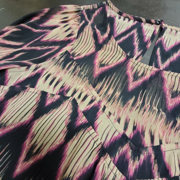 Express Aztec Chiffon Swing Midi Dress Small - Picture 11 of 15